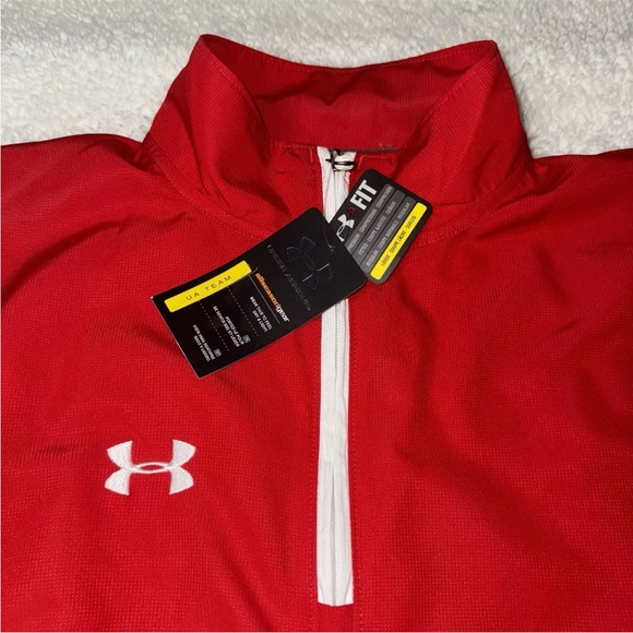 Under Armour All Season Gear NWT Loose 1/4 Zip Jacket Men's Large Red - Picture 4 of 11